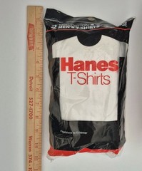 Lot Of 2 New 1987 2-Packs White Hanes Men’s Crewneck T-Shirts Extra Large Cotton