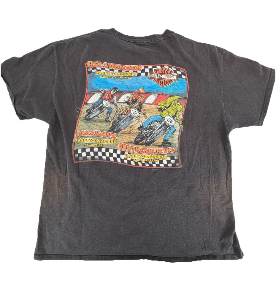 Harley Davidson Motorcycle Hellbender Atlanta Race Bike Flat Track Shirt Size XL