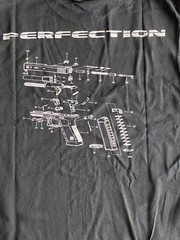 Glock Perfection mens Black shirt logo gun graphic t-shirt tee Size: XXXL