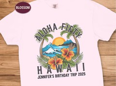 Aloha Fifty Retro Beach Surf 50th Birthday Anniversary Comfort Tee