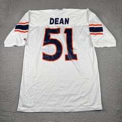 Vintage Champion Football Jersey Mens XL White Mesh USA Made #51 Dean 80s/90s