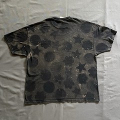 Vintage 1990s Hanes Blank Pocket T Shirt Mens XL Black Bleach Dye Acid Wash 90s