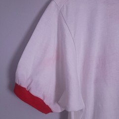 Vintage Cheaters Cabaret Gentleman Club Stripper Ringer T-Shirt Large White Red