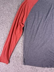 NWOT Fanatics Men’s Baseball T Shirt Long Sleeve Gray and Red Size X Large
