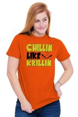 Chillin Like A Krillin Funny Anime Manga pun Womens or Mens Crewneck T Shirt Tee