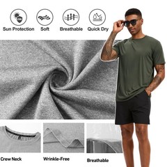 5 Pack Workout Shirts for Men T Shirts Quick Dry UPF 50+ Sun Protection Athle…