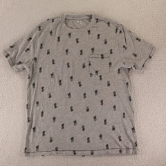 Gap Shirt Mens L Gray 100% Cotton All Over Print AOP Pocket
