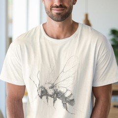 Detailed Bee Illustration Graphic Tee Nature Art Design Shirt