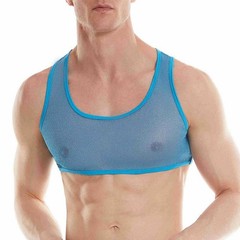 Men’s Workout Vest Mesh Muscle Tank Top Sleeveless Crop Tops Tee U Neck