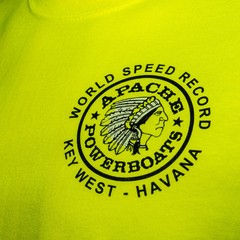 Official World Speed Record Apache Star Tee | Cotton/Performance | Safety Green