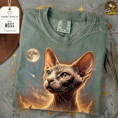 Sphynx Cat Moon Animal Graphic Comfort Tee
