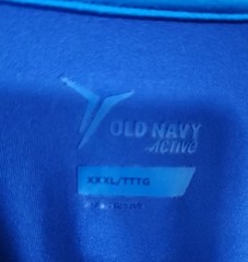 Men’s Old Navy Active Long Sleeve T-Shirt Solid Graphic Sleeves Blue Size 3XL