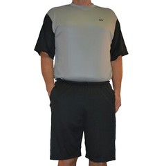 Big and Tall Athletic Birdseye Mesh Activewear Crewneck Short Sleeve Crew Shirt