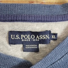 US Polo Assn Shirt Mens XL Blue Long Sleeve Henley Waffle Weave USPA Casual