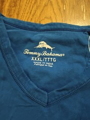 NWT Tommy Bahama Shirt Mens 3XL Blue V Neck Soft Tee Marina Blue Resort Wear