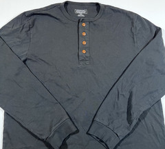 Pendleton Black Long Sleeve Henley Shirt Basic Everyday Men’s Size Small