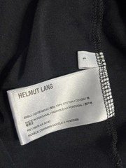 Helmut Lang Shirt Mens Small Black Embroidered Logo Graphic Tee T-Shirt Designer