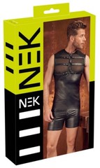NEK Chest Vest Top w Matte Look Soft Stretchy Powernet Harness