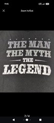 T-Shirt Man The Myth The Legend Shirt Mens XL Black Short Sleeve Fathers Day
