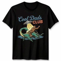 Cool Dads Club T-Shirt Vintage Bigfoot UFO Loch Ness Monster Cryptid Dad Gift