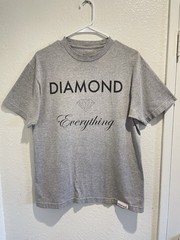 Diamond Supply Co Mens T-Shirt Medium Gray Red Script Logo OG Classic Skateboard