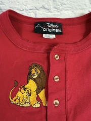Vintage Disney Originals Lion King Shirt Red Embroidered Simba & Mufasa Sz XL