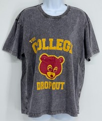 Kanye West The College Dropout Bear T-Shirt Men M Gray Acid Wash Graphic Tee