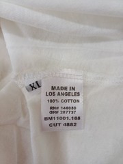 Buck Mason XL Mens White Costa Curved Hem 100% Cotton Crewneck Tee Made USA New