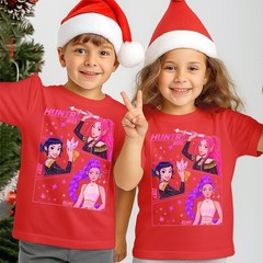 Christmas Anime Hunters TShirt Pop Style Xmas Manga kids Toddler’s Tshirt T-NF-1