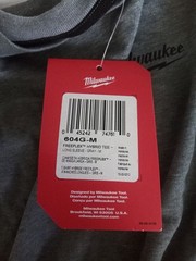 Milwaukee Men’s Medium Gray Cotton/Polyester Long-Sleeve Hybrid Work T-Shirt