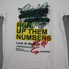 Outrank TShirt Mens Medium White Lightweight Casual Run Up Them Numbers Crewneck