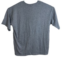 Oversized Heather Gray Short Sleeve T-Shirt With Ribbed Collar & Chest Pocket XL