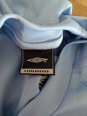 Umbro T-Shirt Drill Stripe Y2K Rare Premium Gym Sports Football 90s Retro UK L