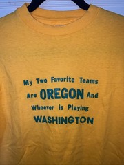 Vintage University of Oregon T Shirt College Single Stitch Versus Washington
