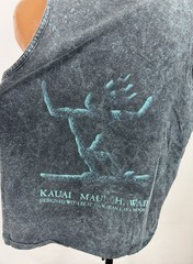 Hawaiian Lava Dyed Tank Top Mens Large Acid Wash Faded Black Surfer Maui Hawaii