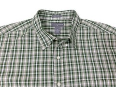 Saddlebred Mens Casual Shirt Size XXL Green Plaid Button Down Easy Care