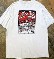 Vintage 90s Flat Duo Jets Short Sleeve White All Size S-5XL T-Shirt AE128