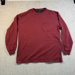 Pendleton Men’s Long Sleeve Deschutes Pocket Tee Size M 100% Cotton Maroon Red