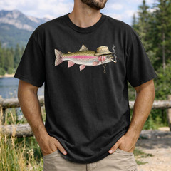 Funny Fishing Shirt Fishing Trout T-Shirt Funny Bucket Hat Fish Graphic Tee