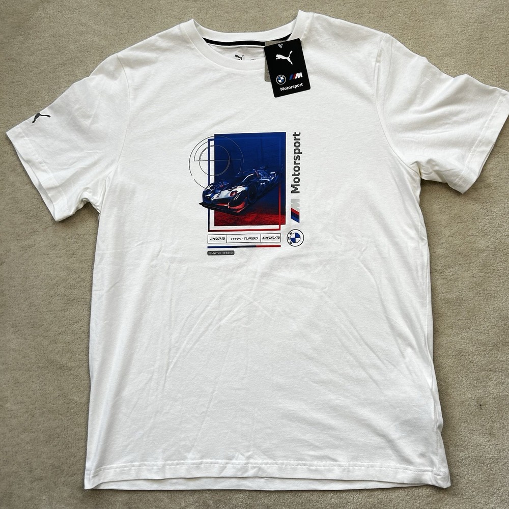 Puma BMW Motorsport IMSA Race Car Essential Logo TShirt Men’s Large Graphic
