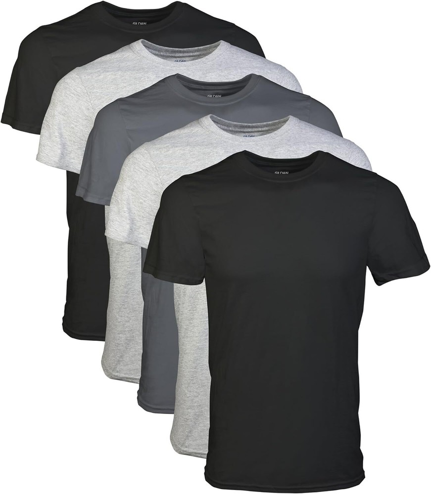 Camisetas Crew Para Hombre, Paquete Multiple, Estilo G1100, Negro/gris Depor…