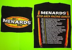 (Lot of 2) Sz XL / EXTRA LARGE BLACK Menards ARCA Racing Series 2019 T-Shirt NEW