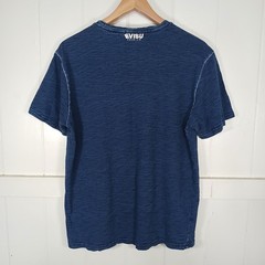 Evisu T-Shirt Mens 100 Indigo Blue Urbane Genuine Slub Knit Graphic Tee Japan