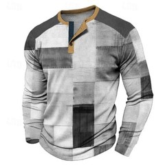 Camiseta Vintage Para Hombre De Algodón De ImitacióN Línea Geométrica Estampado
