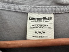 ComfortWash Mens Fort Worth Texas 100% Cotton Crewneck Short Sleeve Shirt Gray M