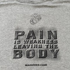 Vintage 90s Marines Pain Is Weakness Shirt Mens L Single Stitch USA Military Tee