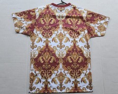 Victorious Los Angeles Rhinestone Baroque T-Shirt – Burgundy Gold – Size: Small