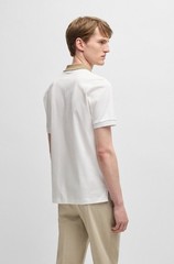 Boss Mens Slim Fit Mercerized T-shirt Contrast Collar Band White Sz 3XT