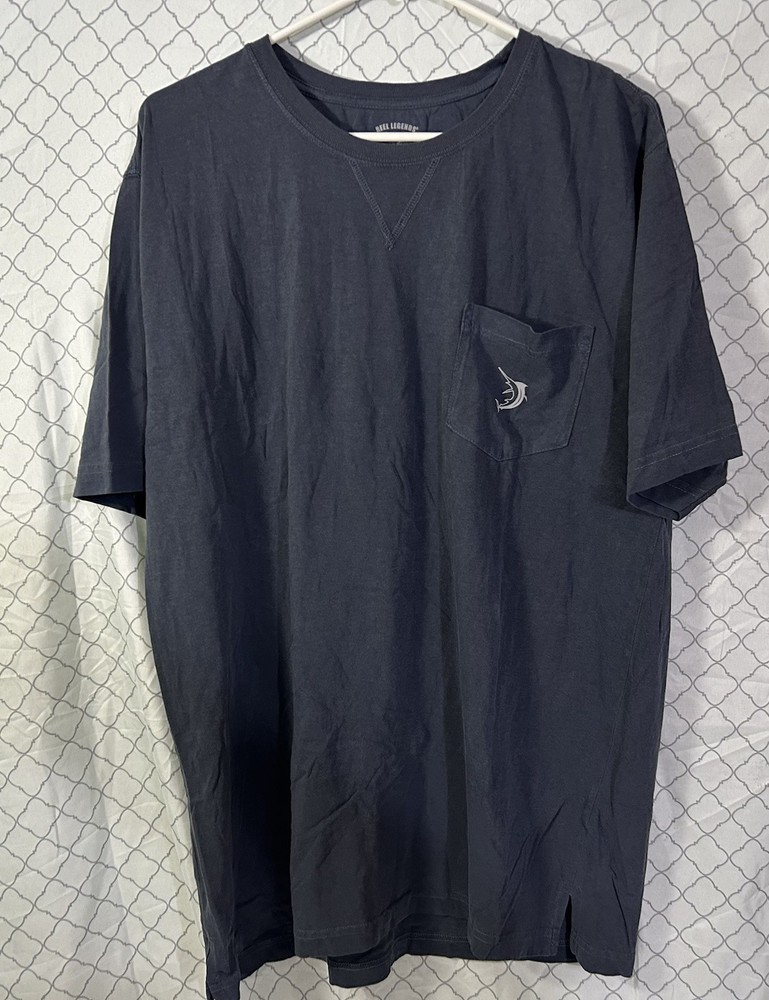 REEL LEGENDS Pocket T-Shirt Large Dark Gray NWT Fish Fishing Marlin Deep Sea