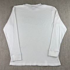 Y2K Southpole Thermal Shirt Mens Large White Gothic Graphic Waffle Knit LS Cyber